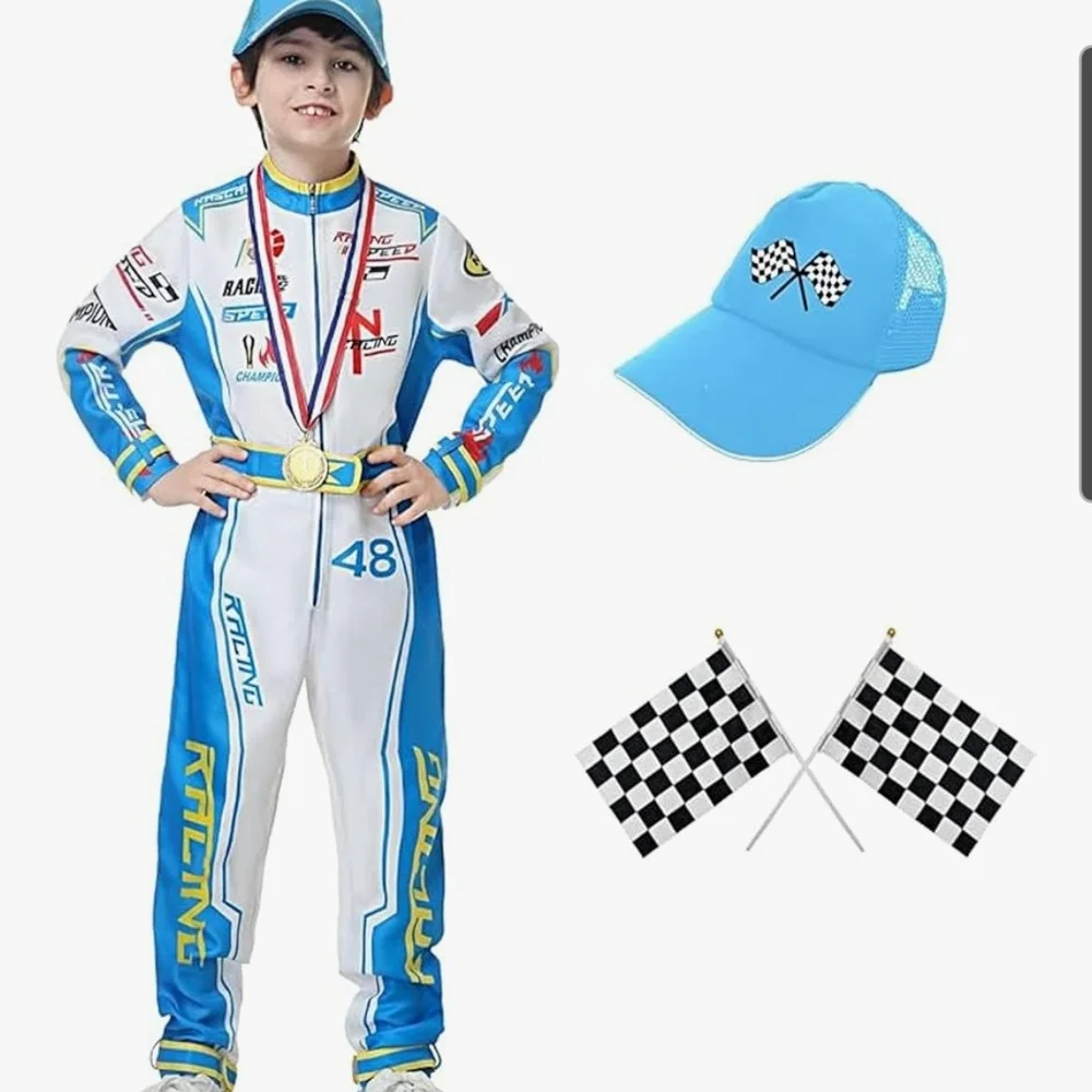 Kids Race Car Driver Jumpsuit Size Medium